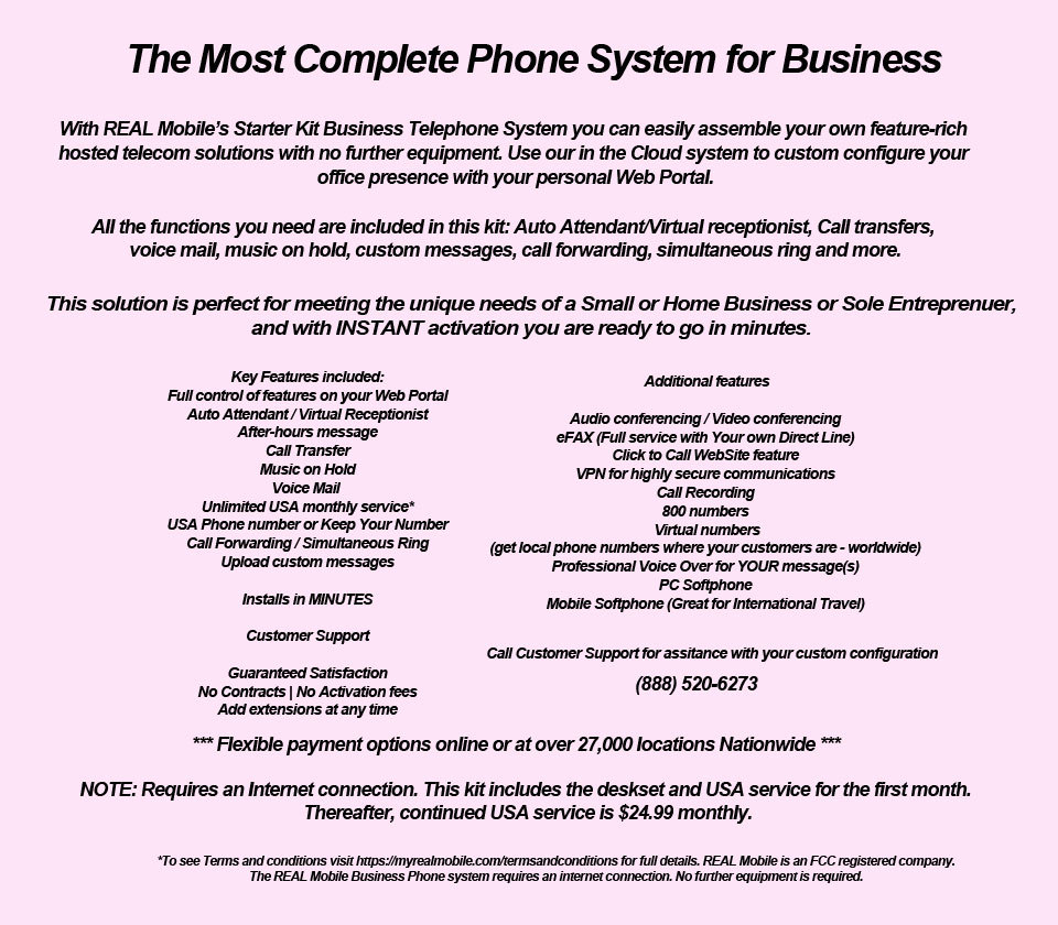 REAL Mobile Complete Business Telephone System in a Box