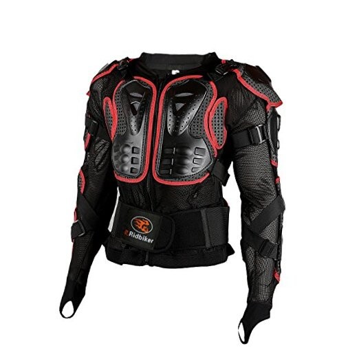 Motorcycle Full Body Armor Protector Removable Racing Jacket X-Large Red,
