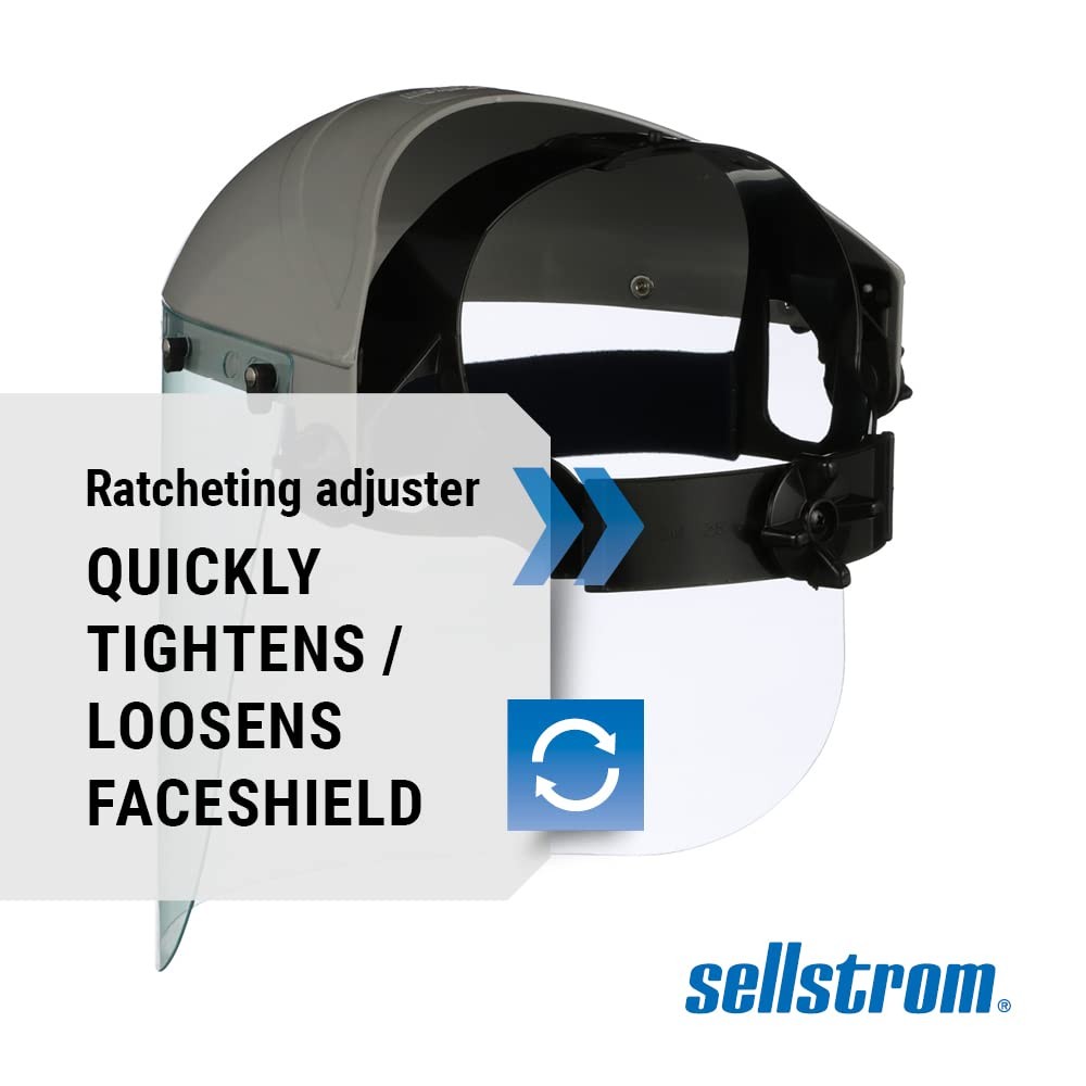 Sellstrom Advantage Face Shield Polycarbonate with Ratchet Headgear Grey