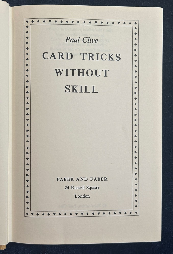 Card Tricks Without Skill (Paul Clive) -1959