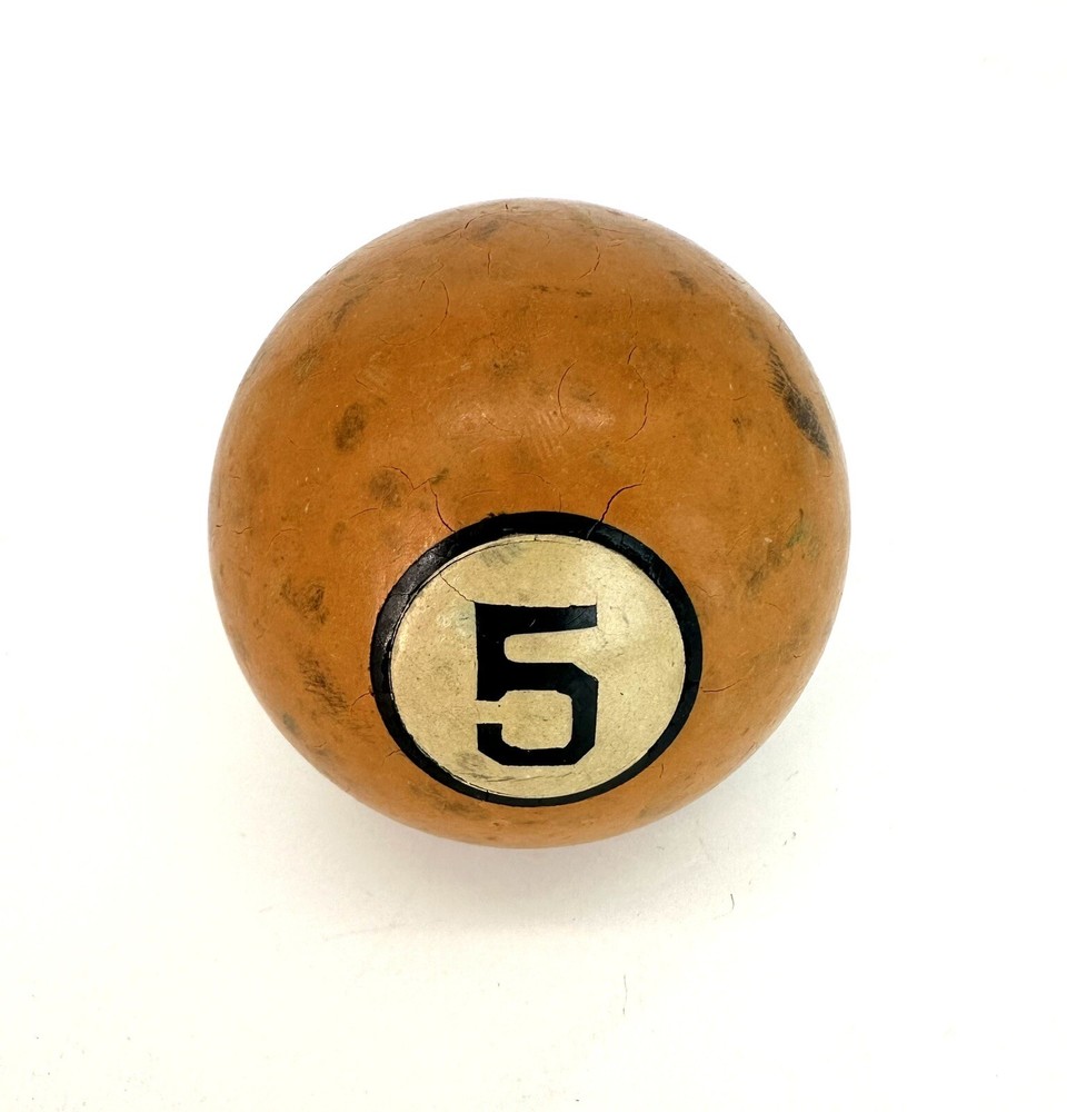 Vintage Clay #5 Solid Orange Pool Billiards Ball