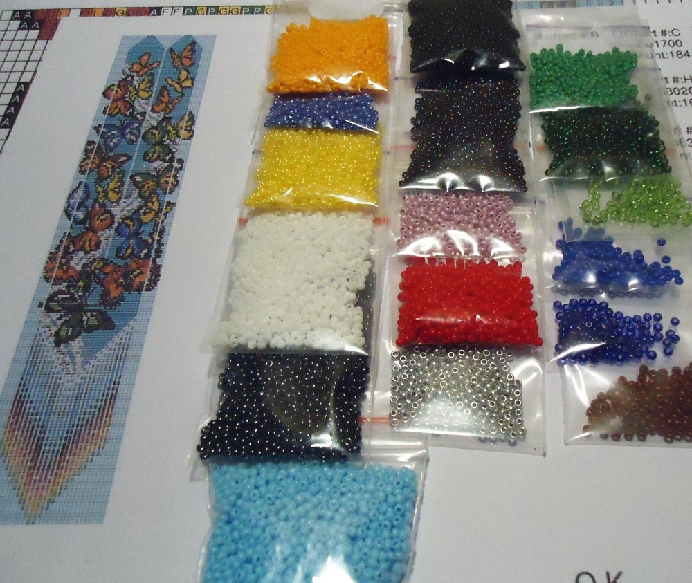 Kit for making a necklace gerdan. Beading Loom Pattern. #B9