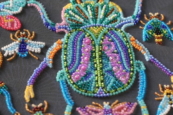 Bead embroidery kit Beetles needlework kit Art canvas beadwork pattern