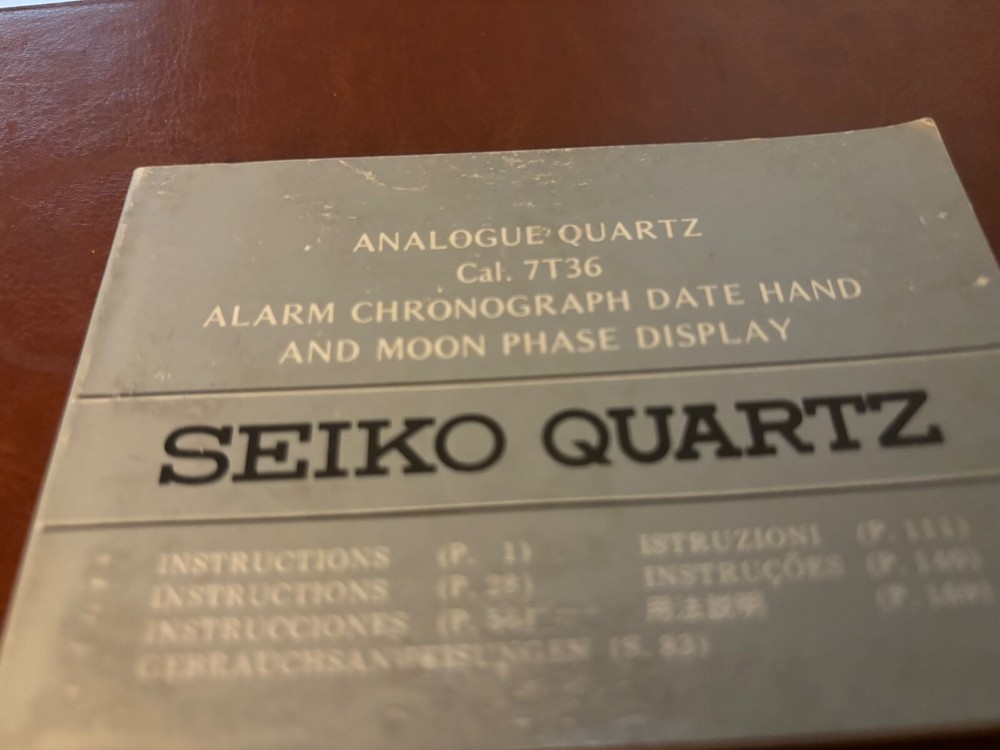 SEIKO QUARTZ WARRANTY BOOKLET