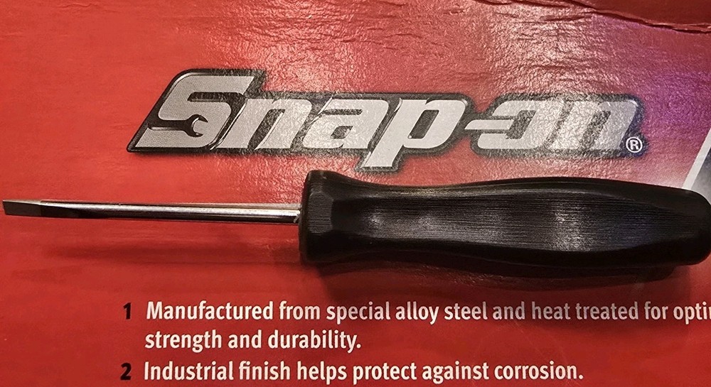 Snap-On Tools SDD244 Black Hard Plastic Handle FINE FLAT Tip Mini Screwdriver