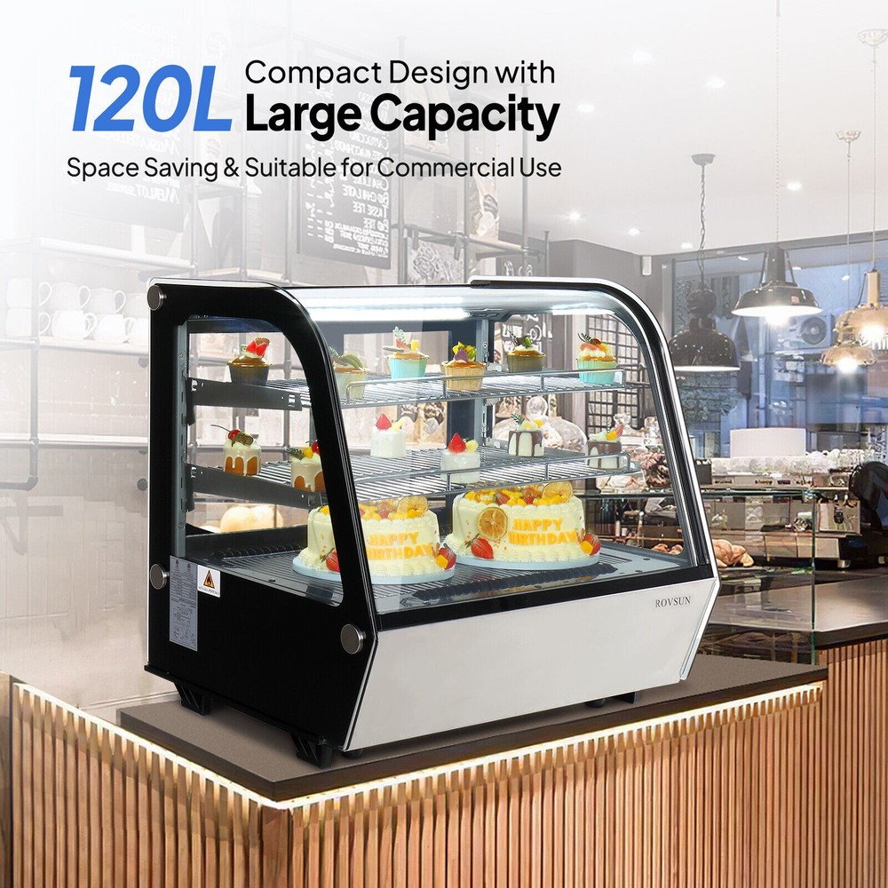 ROVSUN 4.2 Cu.Ft Refrigerated Display Case Bakery Countertop Refrigerator w/ LED