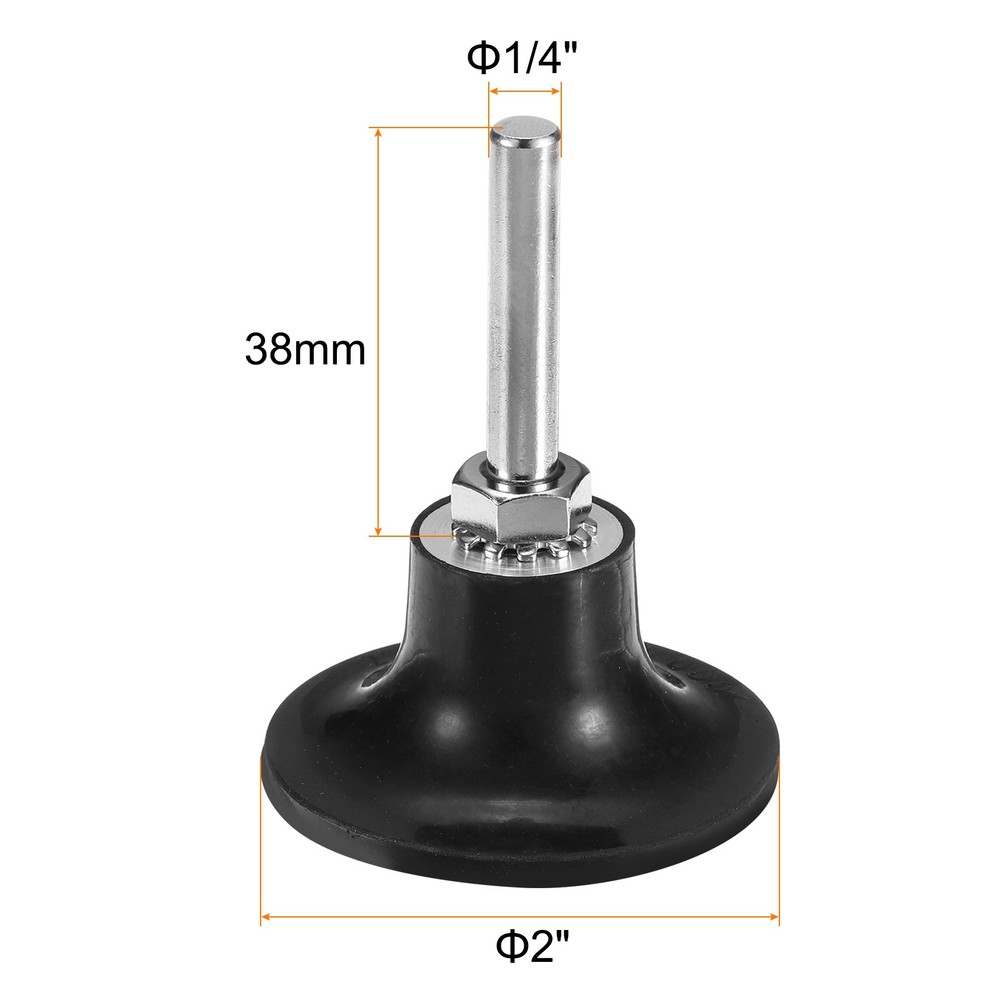 2" Disc Pad Holder Quick Change Discs 1/4" Shank Mandrel, Black
