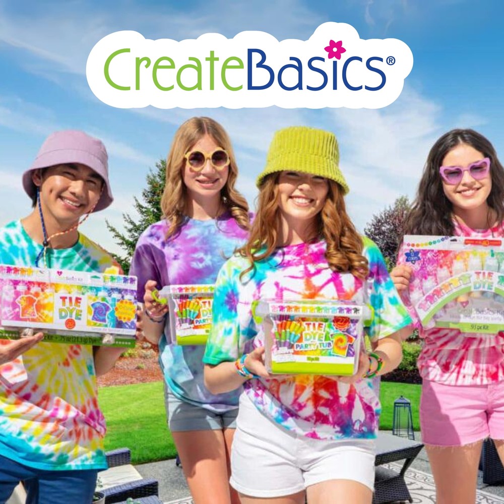 Practical,Minimalistic,Create Basics 10 Color Tie Dye Kit, Rainbow Colors