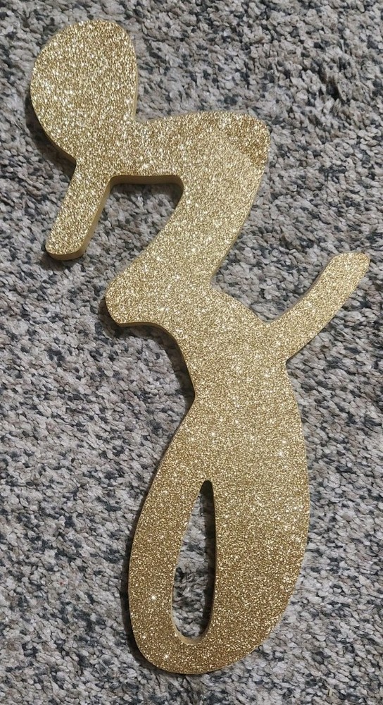 Gold Sparkling Cursive Lower Case Z wall Art/decore