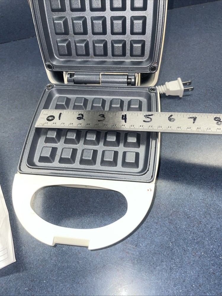 Rae Dunn Waffle Maker White w Black Letters