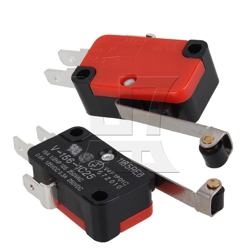 5pcs 220V 15A Micro Limit Switch 3 Foots Long Hinge Roller