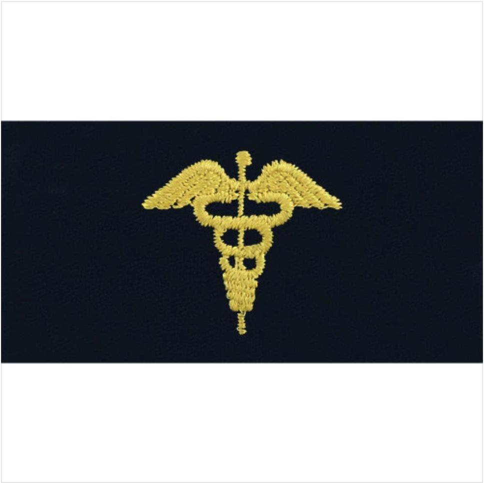 GENUINE U.S. NAVY EMBROIDERED COLLAR DEVICE: PHYSICIAN ASSISTANT - COVERALL