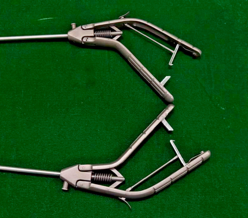 2pc Laparoscopic Needle Holder Curved Jaw Right & Left 5mm Reusable Instruments