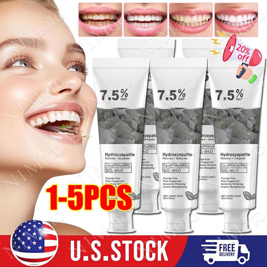 5Pack-7.5% Nano Hydroxyapatite Toothpaste ~USA