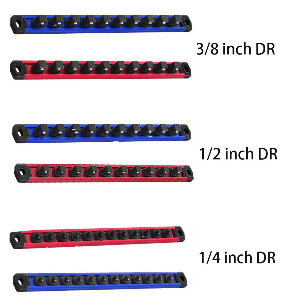 WORKPRO 1/2" /1/4" /3/8" Dr Magnetic Socket Organizer Socket Holder Socket Rails