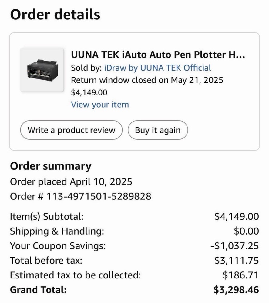 UUNA TEK iAuto Auto Pen Plotter Metal Construction Professional Plotter Machine