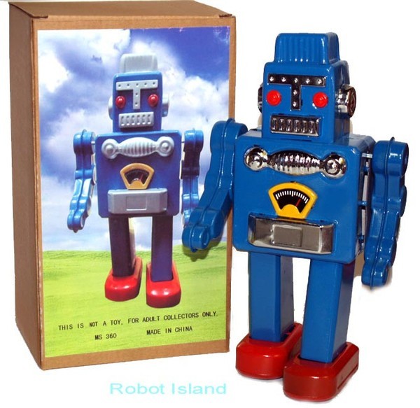 Smoking Spaceman Robot Design Windup Tin Toy