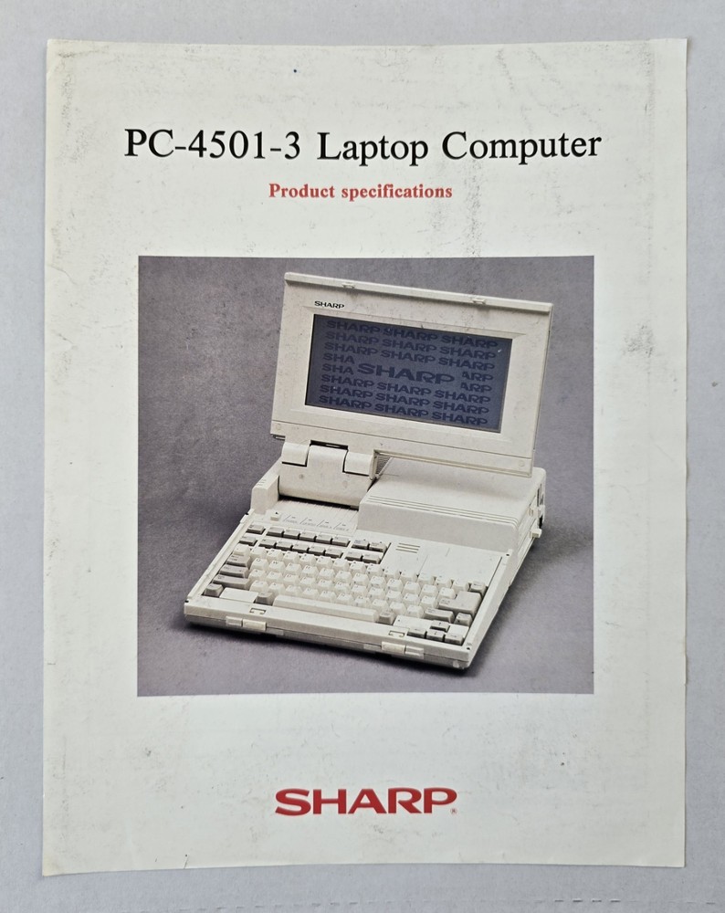 Sharp - PC-4501-3 Laptop Computer - Product Specifications Handout (1 Sheet)