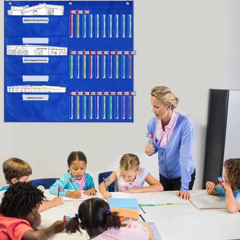 Classroom Pocket Chart Homework Pocket Chart Stationery Storage Chart for Office