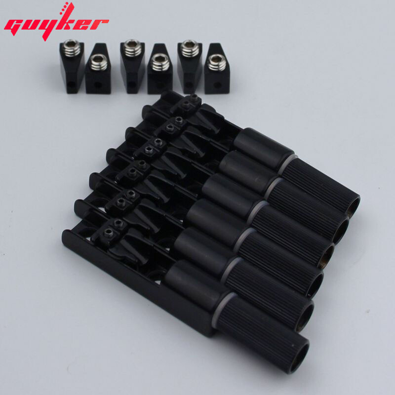 GUYKER 6 Pieces Single String Fan Guitar Bridge Black