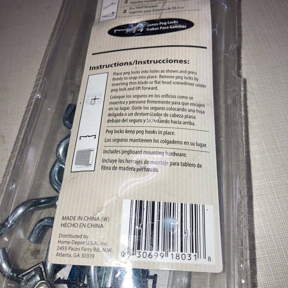 Everbilt Locking Peg Hook Assortment 32 Pieces Garage Or Home Use