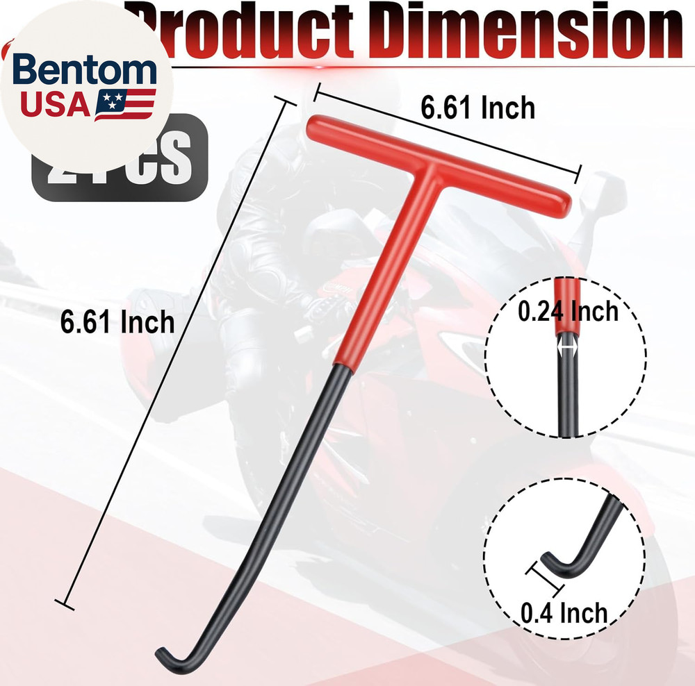 2 PCS Exhaust Spring Puller Tool, Motorcycle Exhaust Spring Hook, T Shaped Handl