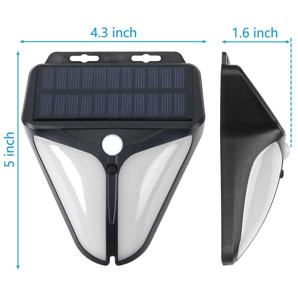 Solar Alarm LED Light with Strobe Light Motion Sensor Detector Wireless US