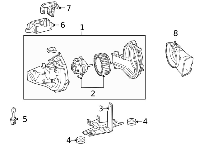 Genuine GM Auxiliary Blower Bracket 20889402