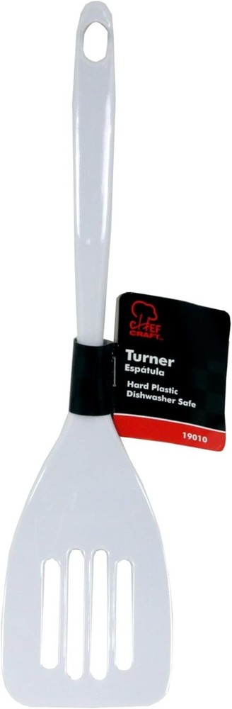 Basic Melamine Slotted Turner/Spatula, 11.25 inch, White