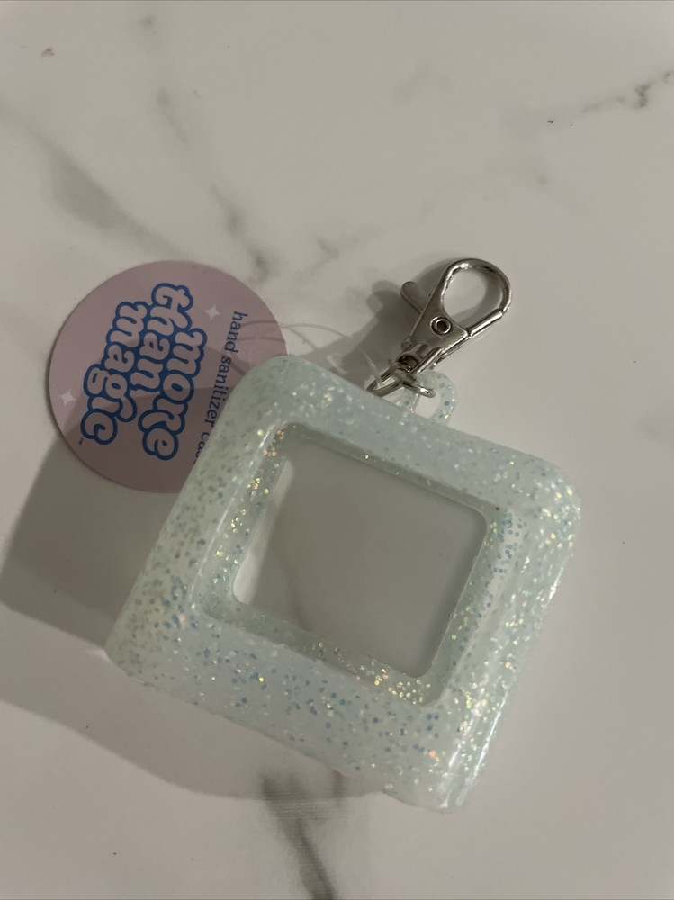 More Than Magic Light Blue Glitter Silicone Hand Cleanser Case Holder