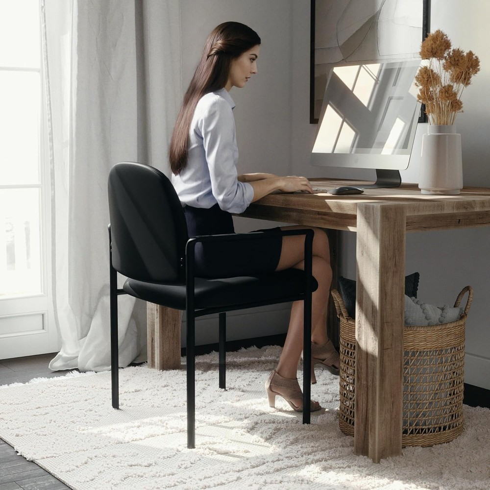 Versatile Padded Side Reception Chair, Stackable & Durable - Perfect for Offices
