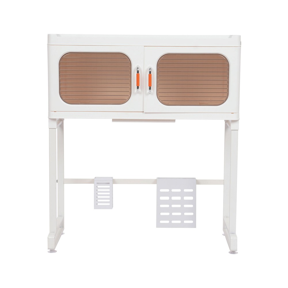 1 Layer Standing Kitchen Shelf Kitchen Cabinet Standing Storage Shelf White