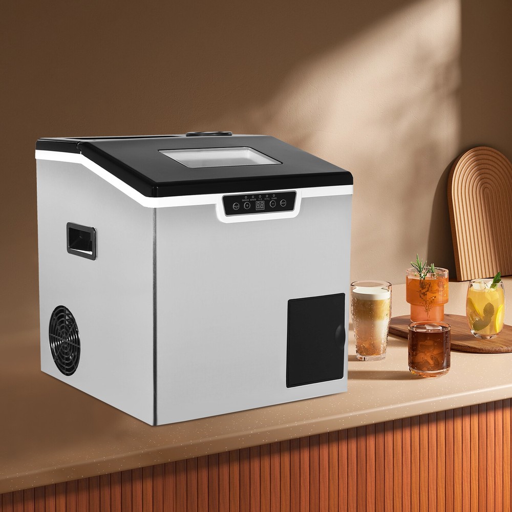2 in 1 Ice Cube Maker, Smart LCD Crushed Ice & Ice Cube Maker Fast Ice Making