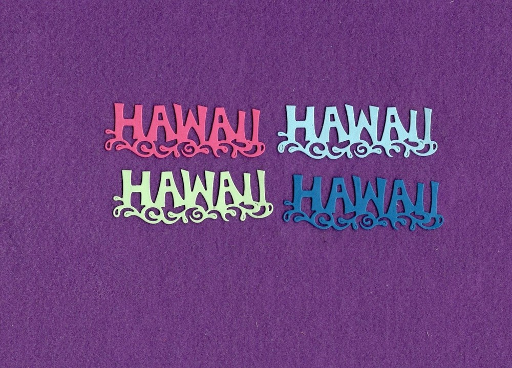 "HAWAII"  waves die cuts scrapbook cards