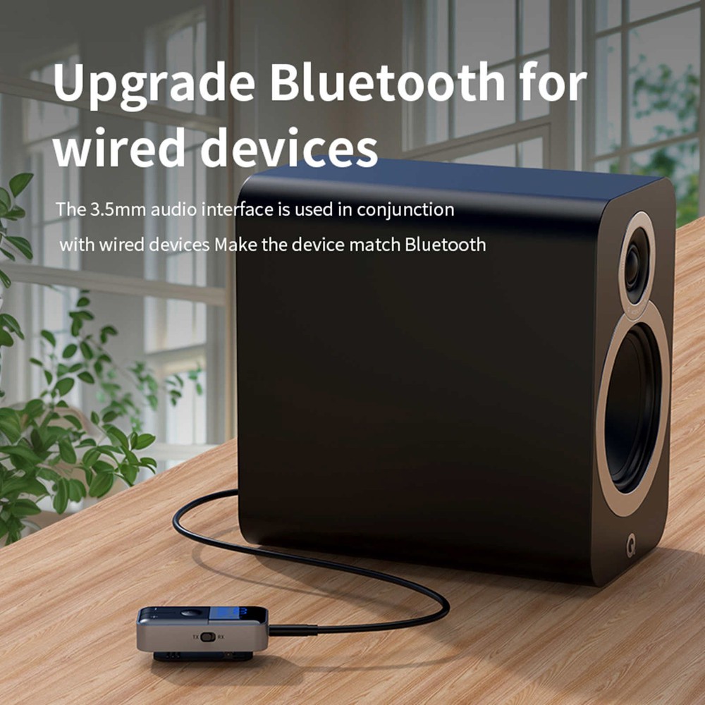 Bluetooth 5.4 Transmitter and Receiver with Digital Display 3.5mm Aux Adapter