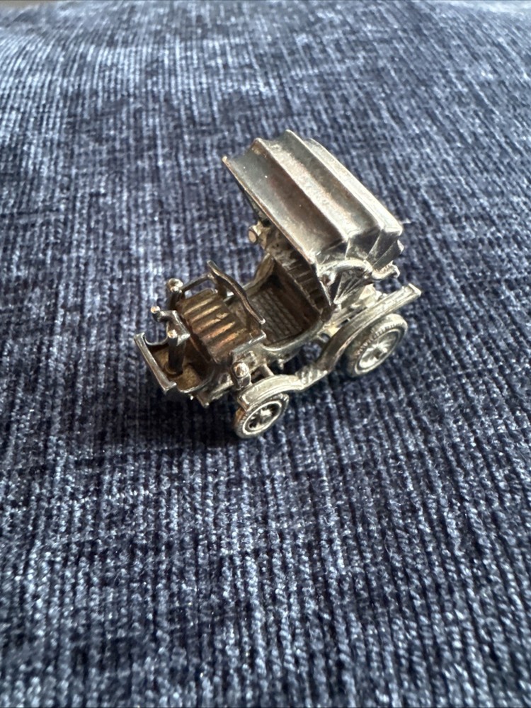 vintage sterling silver antique car miniature