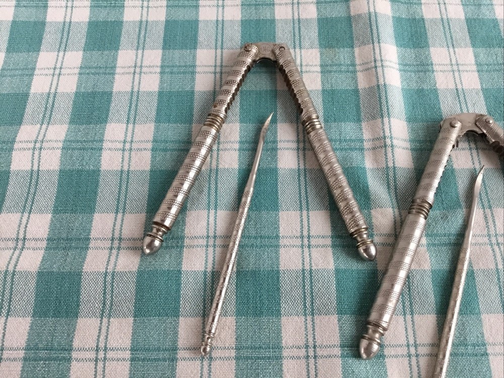 Vintage Nut Cracker Tools Set- Two Crackers and Two Picks Nuts / seafood EUC