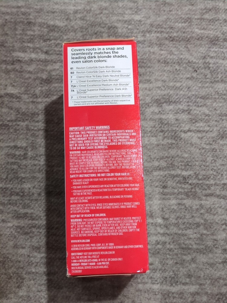 REVLON ROOT ERASE Permanent 7 DARK BLONDE 100% Grey Coverage Discontinued
