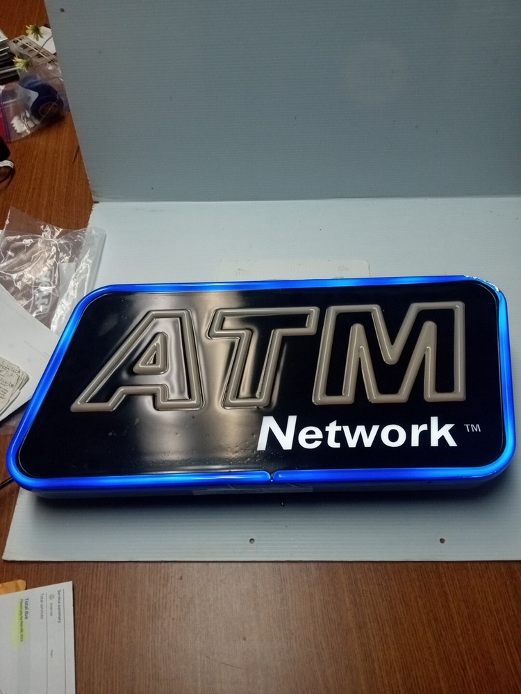 ATM Network Lighted Hanging Sign Pull Chain Store Sign Business