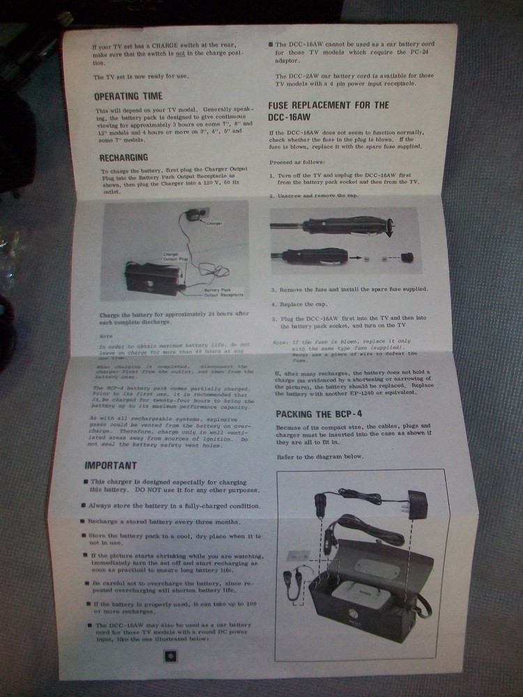 VINTAGE SONY BCP-4 BATTERY PACK & CASE