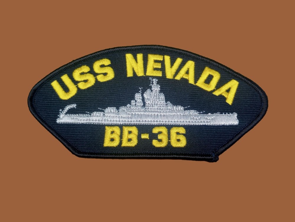 U.S NAVY SHIP HAT PATCH USS NEVADA BB-36 SHIP PATCH NAVY BATTLESHIP U.S.MADE