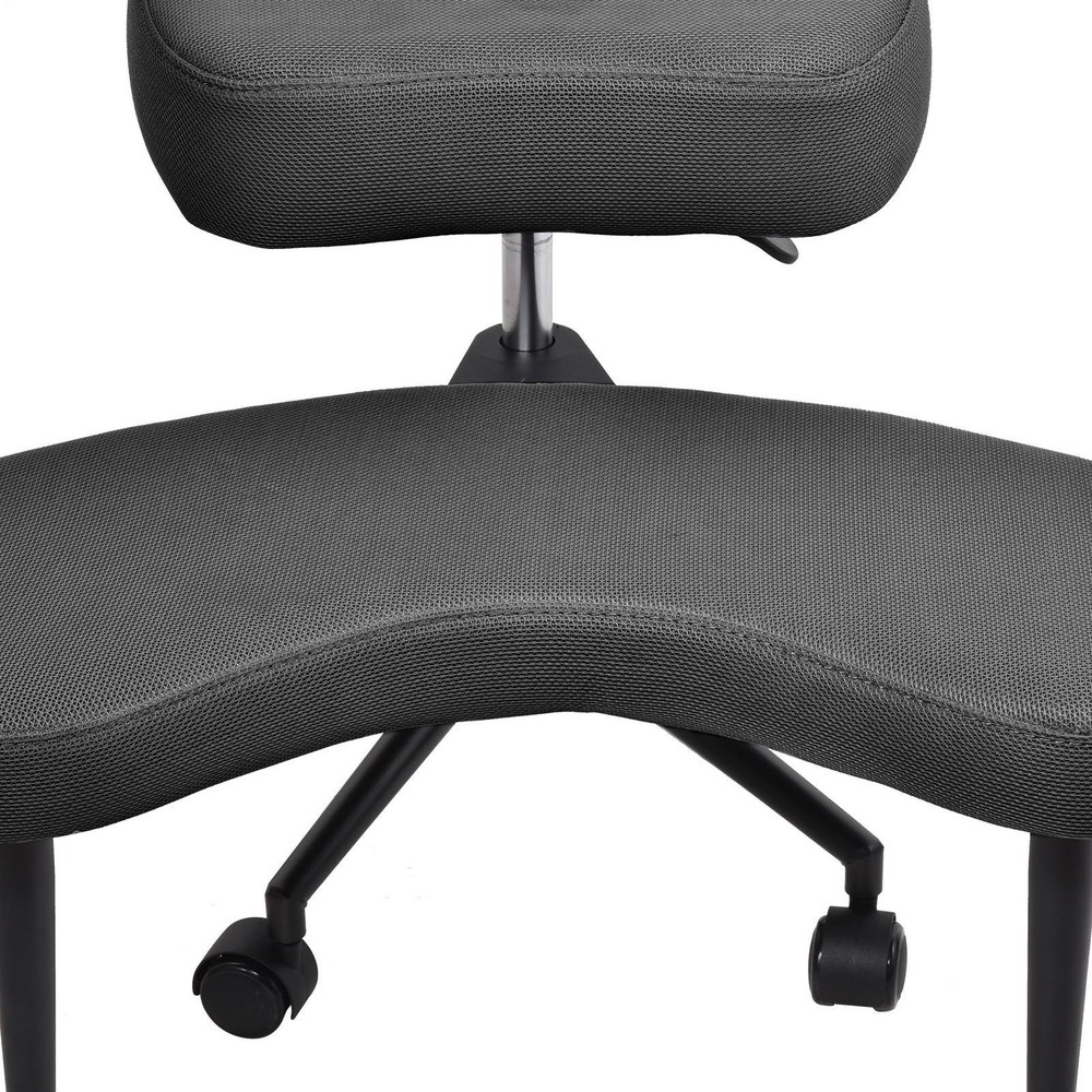 Height Adjustable Seat with Wheels for ADHD, Kneeling Chair with Back Support