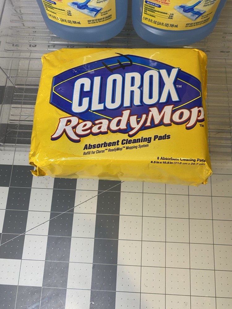 2 Clorox Ready Mop 24oz Advanced Floor Cleaner Refills + 8 Pack Cleaning Pads