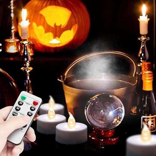 LED Tea Light Candles with Remote Control,Flickering 12pack Remote-warm white