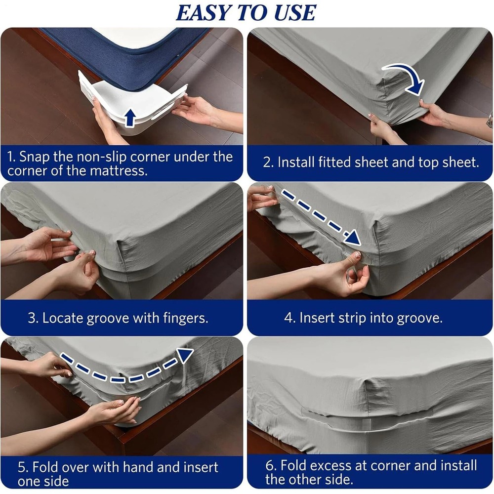 4PCS Bed Sheet Holders Straps Fitted, Bed Sheet Clips Fasteners For Corner