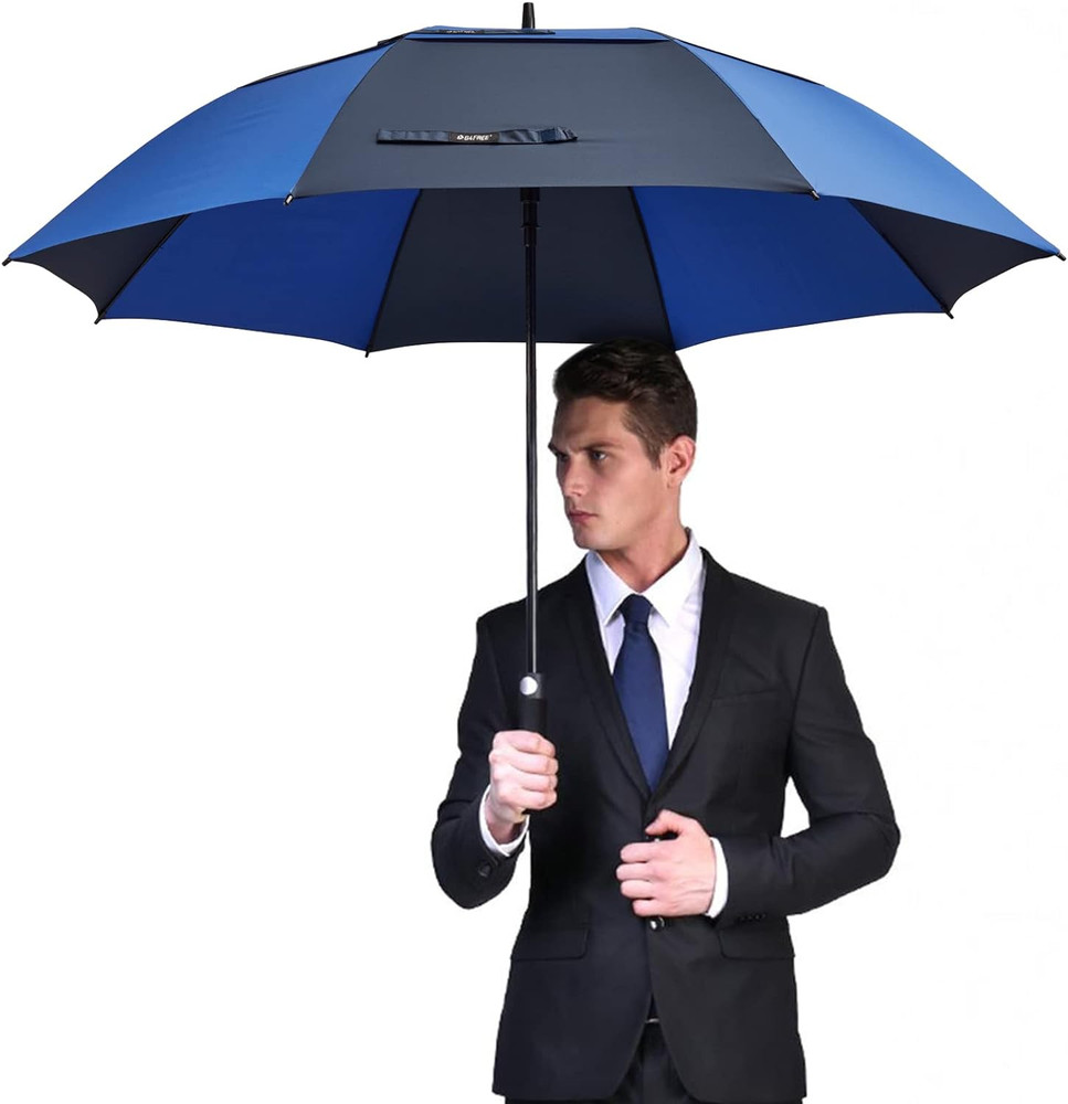 54/62/68 Inch Automatic Open Golf Umbrella Extra Large Oversize Double Canopy Ve