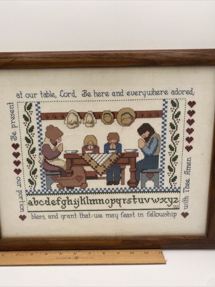 Framed Cross Stitch Finished Piece Prayer From Jeremiah Junction Pattern