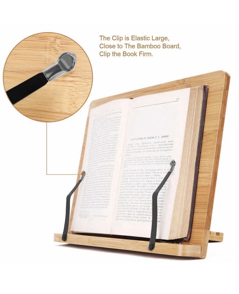 Adjustment Book Stand Bamboo Reading Rest Tablet Rack Home Study Holder Foldable