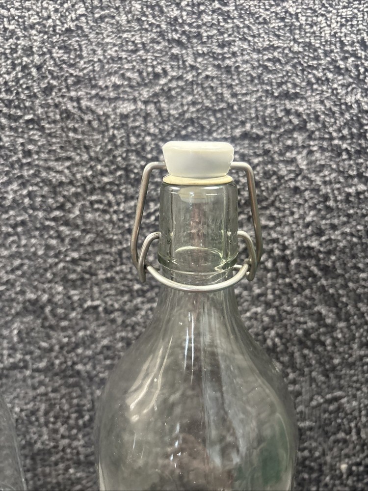 2 Old Fashioned Style Bottles With Flip Lids
