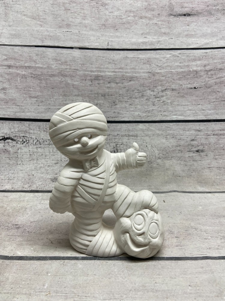 Halloween Mummy Ceramic Bisque Paint Ghost